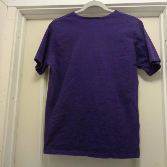 RED HATS BLING BOW PURPLE TEE BLOUSE L - Picture 2 of 2
